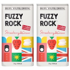 Fuzzy Rock 木糖醇水晶糖 草莓&奶油口味, 2罐, 35g
