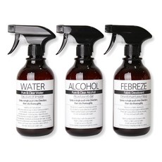 圓形基本款噴霧瓶 520ml 3入 + 標籤1白色組合, 1套, 棕色 + 黑色噴頭