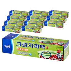 CLEANWRAP 雙層 夾鏈袋, 中(M), 20入, 12個