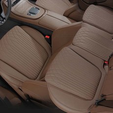 크로니클 프리미엄 크리페 차량용 방석 이염방지 운전석 + 조수석 + 뒷좌석 전체시트 커버 세트, 밀크 브라운, 1세트