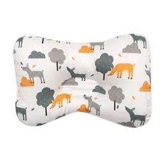 vanibaby超透氣3D護頭型嬰兒枕 純棉豆豆絨, 小鹿小樹, 1個