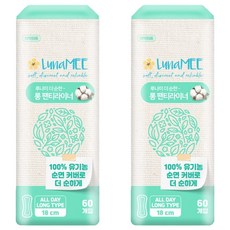 LunaMEE 純棉護墊 60片 2包, 18cm