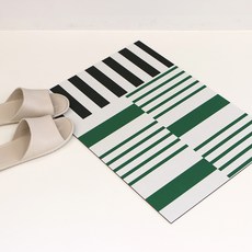 Buybeam 柔軟珪藻土地墊, 條紋 綠色