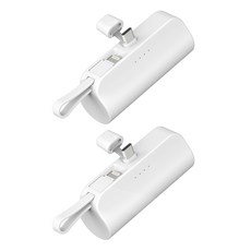 아이히트코리아 일체형 도킹 보조배터리 5000mAh C타입단자 8핀 2개입, 혼합색상, WDX-121C-5000(C타입)