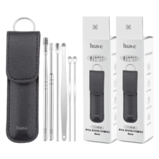 Luav 頂級潔耳器 挖耳勺 6件組 黑色, 2套