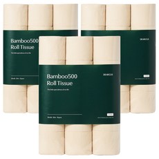 DEARCUS 竹500天然紙漿3層高級捲筒衛生紙, 3個, 30入