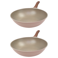 키친아트 본 우드 파스텔핑크 다이아 궁중팬, 28cm, 2개