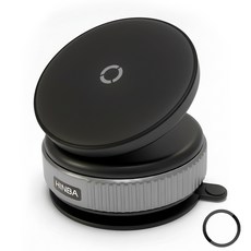 HINBA 強力吸附 360度旋轉 手機磁吸支架, 黑色, 1個