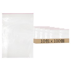 透明PE夾鏈袋 有紅線, 100個, 10包