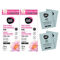 바디네이처 헤어리무버 왁스스트립 바디 로터스플라워 팔/다리용 16p + 티슈 2p, 2개