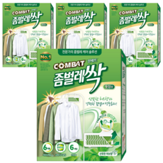 컴배트 좀벌레싹 옷장용 허브향 방충제 6p, 18g, 4개