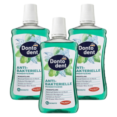 dm Dontodent ANTIBAKTERIELLE MUNDHYGIENE 抗菌漱口水, 500ml, 3瓶