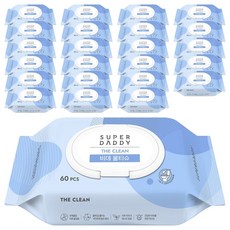 SUPER DADDY 清潔掀蓋濕式衛生紙, 60g, 60張, 24包