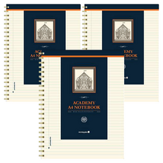 morning glory 6000 Academy ver 2 可撕式 A4 左翻線圈橫線筆記本, 隨機出貨, 3個