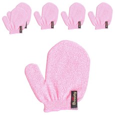 Shower Son 3J 去角質美容沐浴手套 臉部專用, 粉紅色, 6個, 1入