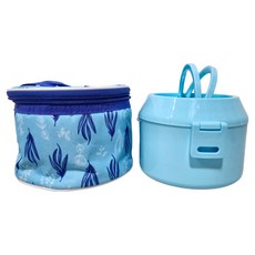 SILWA 西華 SUS304臺灣製 西華不鏽鋼餐盒 + 手提袋組 6個, R3400N, 1組, 藍色