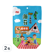 元本山 DIY三角飯糰海苔 含12-15片海苔 附1個三角壽司器, 15.6g, 2包
