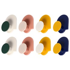 色彩趣味收納掛勾 Set 4 創意造型變色掛勾 ABS材質, 白色 + 粉色 + 黃色 + 藍色, 8個