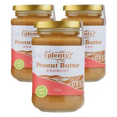 Plenty 푸드 100% 땅콩버터 크런치, 375g, 3개