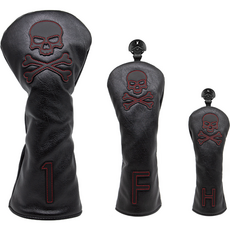 Gotaya Chic骷髏頭圖案高爾夫球鐵桿套 3件組