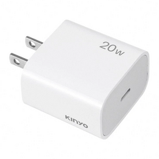 Kinyo PD單孔充電器20W 58 x 43 x 28mm 45g, 白色, 1個