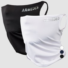 ARMEDES 防紫外線四季機能性耳掛式運動口罩 AR-21, 黑色 + 白色