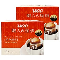 ucc 職人的珈琲 柔和果香濾掛式咖啡, 8g, 12包, 2盒