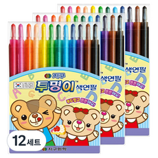 지구화학 투명이 색연필 세트, 12색, 12개