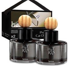 헤트라스 프리미엄 차량용 디퓨저 77ml 2p + 리본끈 선물세트, 허그솝향, 1세트