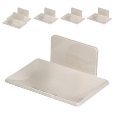 超級工廠 肥皂架 免釘膠款 白色 浴室收納 肥皂瀝水架 簡約設計, 6個