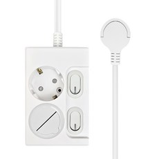 원스탑 재로갭 슬림 개별 스위치 멀티탭 2구 16A + 안전커버, 1.5m, 클린화이트, 1세트