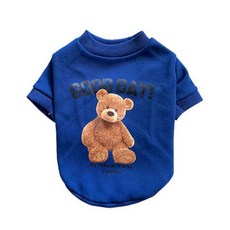 파스텔펫 굿데이 테디 반려견 티셔츠, 블루, 1개