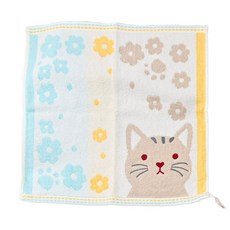 無撚日本貓童巾 25 x 50cm 顏色隨機 柔軟吸水兒童擦手巾, 1條