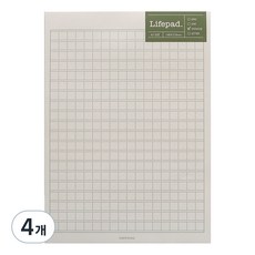페이퍼리안 니어앤디어 노트패드 A5, 원고지 베이지, 4개, 60매