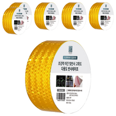 Laon 超強力夜間反光高亮度多用途膠帶, 黃色, 6個