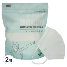 올바른 라이트 비말 차단 마스크 소형 KF-AD, 25개입, 2개, 화이트