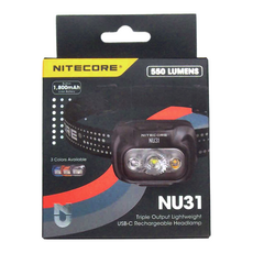 NITECORE 奈特科爾 NU31 550流明 USB-C充電式頭燈, 岩灰, 1個