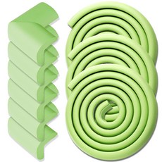 WONDER PAPA 壓花邊條防撞條 3入 + 轉角防撞墊 6入 套組, 綠色, 1套