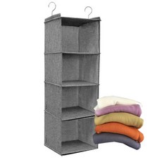 4層懸掛式衣物收納袋, 灰色, 1個