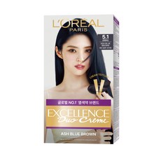 로레알파리 엑셀랑스 듀오크림 나눠쓰는 새치염색 염모제, 5.1호 애쉬 블루 브라운, 1개