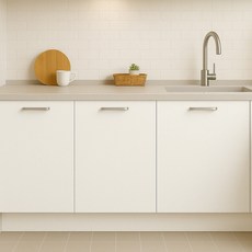 DEKOREA 家具水槽冰箱防水黏貼式貼膜 L號, (SOLID L 589)象牙白