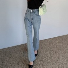 큐니걸스 여성용 롱/숏/기본 수선놉42 투버튼 부츠컷 데님팬츠