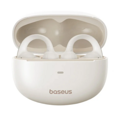 Baseus 倍思 Bowie系列 OL 開放式真無線藍牙耳機 含簡易充電 + 傳輸線 USB-Type-C 0.3m, MC1, 星光白