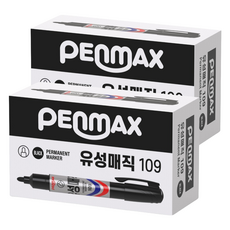 PENMAX Jumbo 油性麥克筆 109, 黑色, 2個