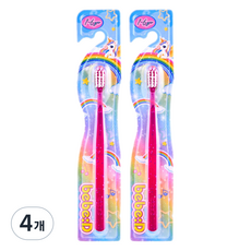 bebe D 連巧克力也能輕鬆刷乾淨的嬰兒牙刷, 亮粉粉紅色, 4個, 1入