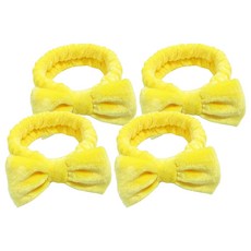 SolRoom 蝴蝶結洗臉髮帶, 黃色, 4個