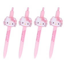 sun-star Hello Kitty 50週年黑色油性0.5mm原子筆, 粉嫩腮紅, 4支
