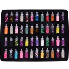 슬라임 네일아트 데코가루 48종 세트, 혼합색상, 1세트