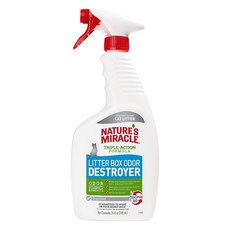 NATURE'S MIRACLE 自然奇蹟 8in1 貓砂 去味除臭喷劑 天然酵素, 24oz, 709ml, 1瓶