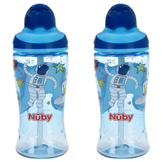 Nuby Tritan TT孩童吸管杯, 太空人(藍色), 2個, 360ml